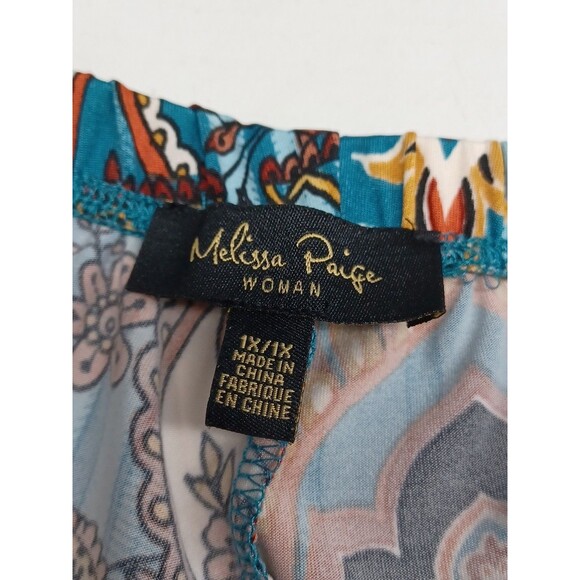 Melissa Paige Palazzo Boho Knit Pant Pull On 1X Hippie Gypsy Resort Cruise - Picture 6 of 8